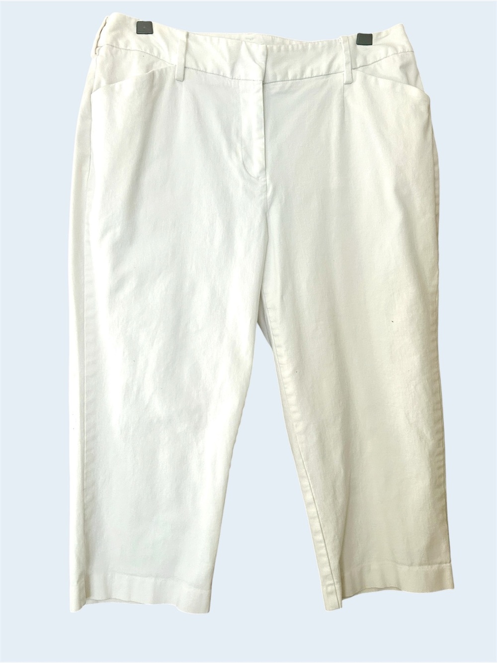 Talbots Capri Pants White Stretch Cropped Straight Leg 16W Petite